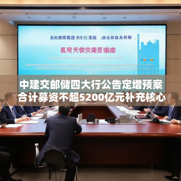 中建交邮储四大行公告定增预案 合计募资不超5200亿元补充核心一级资本