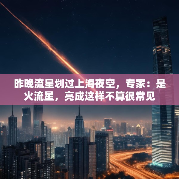 昨晚流星划过上海夜空，专家：是火流星，亮成这样不算很常见