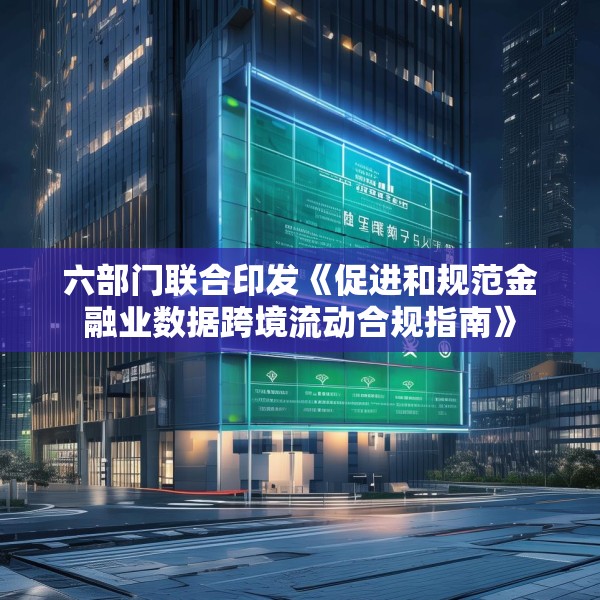 六部门联合印发《促进和规范金融业数据跨境流动合规指南》