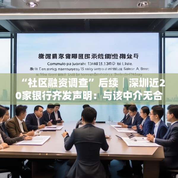 “社区融资调查”后续│深圳近20家银行齐发声明：与该中介无合作关系